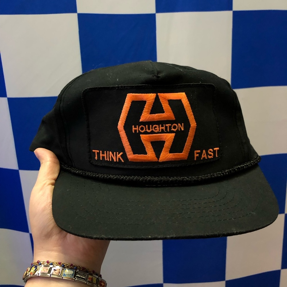 Black and orange Houghton vintage snapback trucker hat
